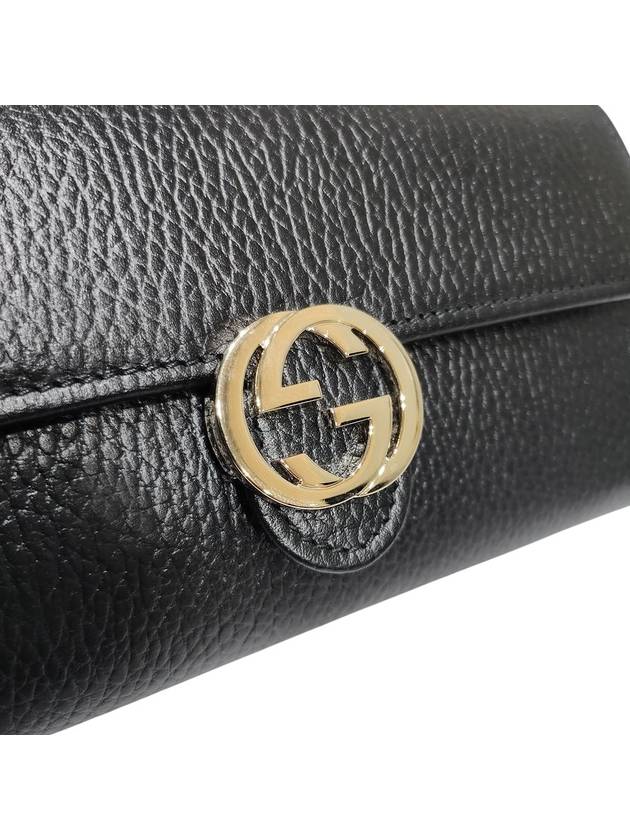 615524 GG interlocking black leather long wallet - GUCCI - BALAAN 6