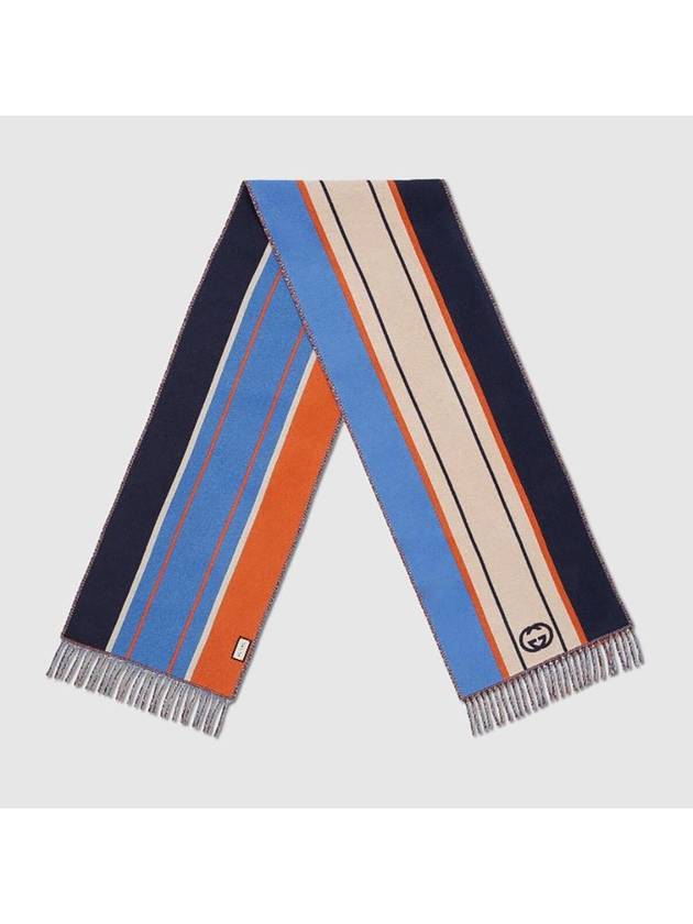 Interlocking G Stripe Muffler - GUCCI - BALAAN 3