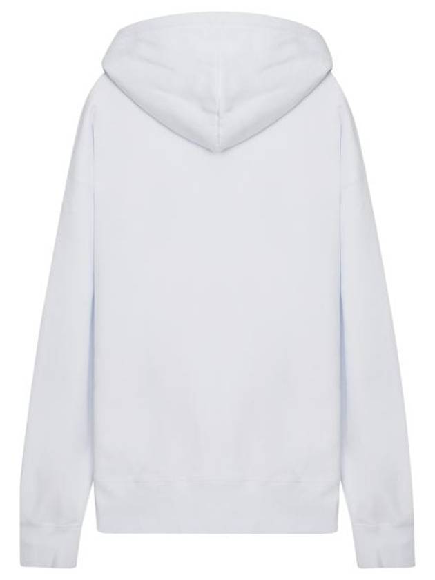 Brushed Logo Print Cotton Hoodie White - MSGM - BALAAN 2