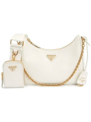 Re-Edition Saffiano Shoulder Bag White - PRADA - 1