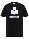 Karman Logo Print Linen Short Sleeve T-Shirt Black - ISABEL MARANT - BALAAN 2