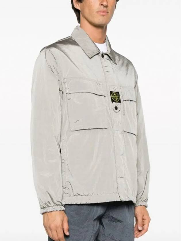 Lightweight Shirt Jacket Silver - STONE ISLAND - BALAAN 3