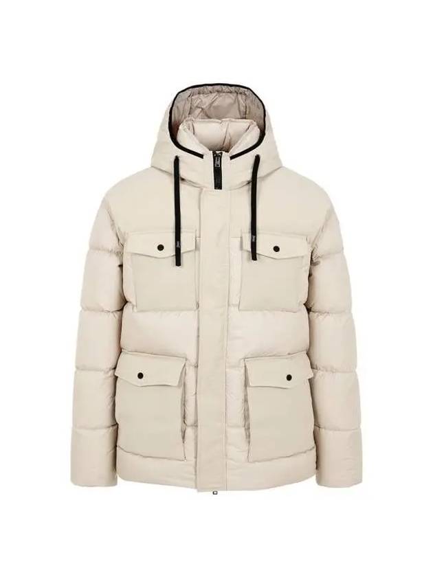 Men s Trimmed Hooded Down Padded Jacket Beige 270774 - HERNO - BALAAN 1