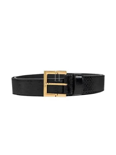 Snake Leather Belt Black - SAINT LAURENT - BALAAN 2