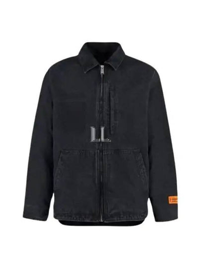 Zip-Up Denim Jacket Black - HERON PRESTON - BALAAN 2