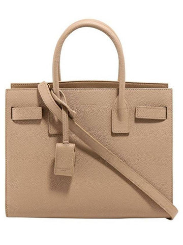 Classic Sac De Jour Grain Leather Shoulder Bag Beige - SAINT LAURENT - BALAAN 1