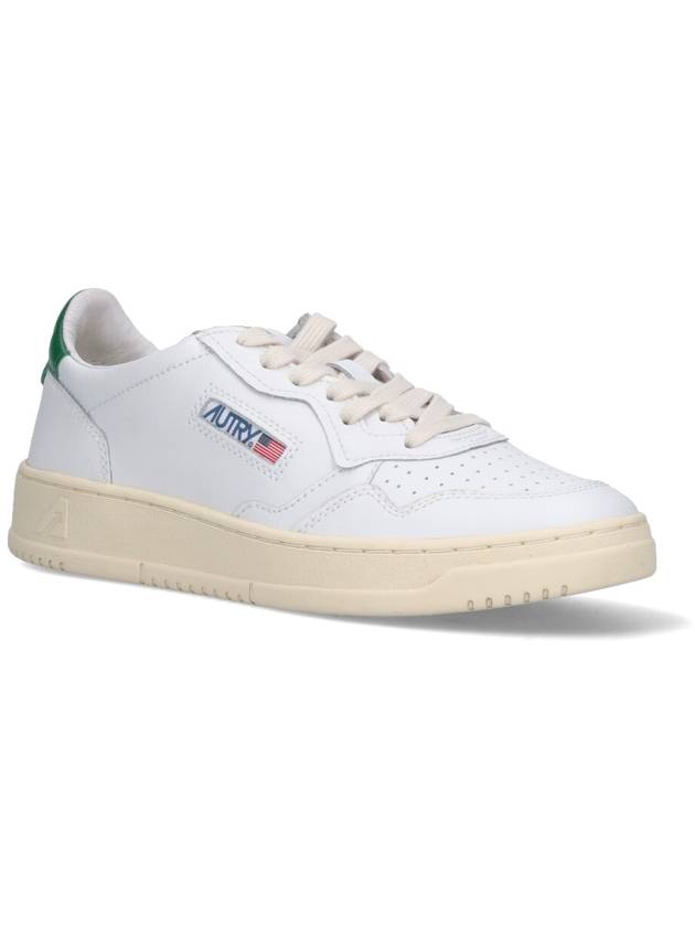 Medalist Green Tab Leather Low Top Sneakers White - AUTRY - BALAAN 3