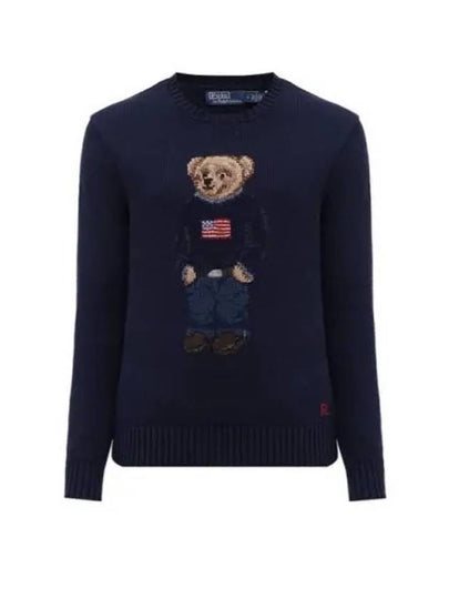 Bear Logo Cotton Blend Sweatshirt Navy - POLO RALPH LAUREN - BALAAN 2