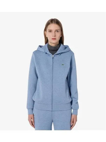 Women s technical hooded sweatshirt zip up light blue - LACOSTE - BALAAN 1