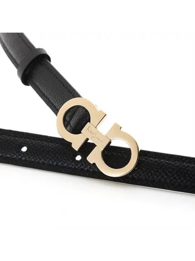 Gancini Leather Belt Black - SALVATORE FERRAGAMO - BALAAN 6