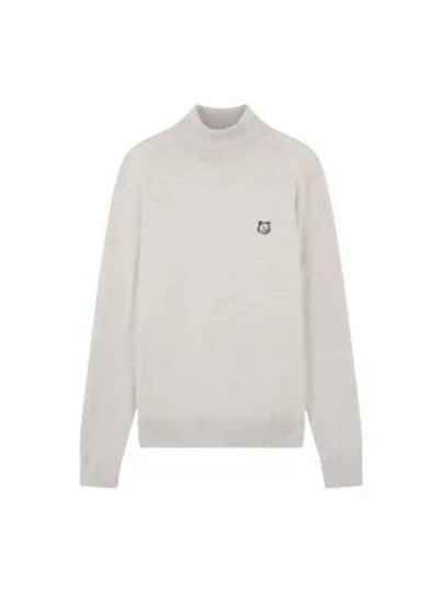 Fox Head Patch Turtleneck Knit Top Light Grey Melange - MAISON KITSUNE - BALAAN 2