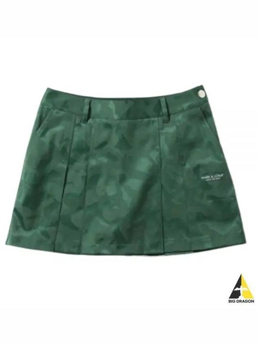 Golf Gauge Jacquard MLW 3A AE01 GREEN Women s Mini Pleated Skirt - MARK & LONA - BALAAN 2