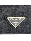 Gold Hardware Triangle Logo Saffiano Half Wallet Black - PRADA - BALAAN 6