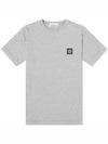 Men's Garment Dying Embroidered Logo Patch Short Sleeve T-Shirt Grey - STONE ISLAND - BALAAN 1