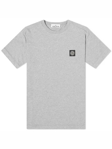 Men's Garment Dying Embroidered Logo Patch Short Sleeve T-Shirt Grey - STONE ISLAND - BALAAN 1