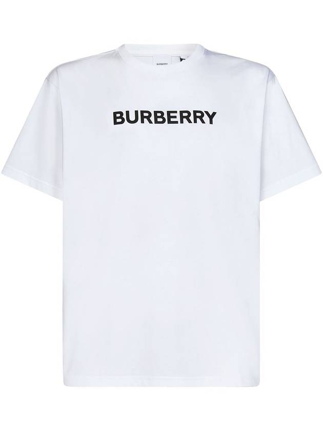 logo print cotton short sleeve t-shirt white - BURBERRY - BALAAN 2