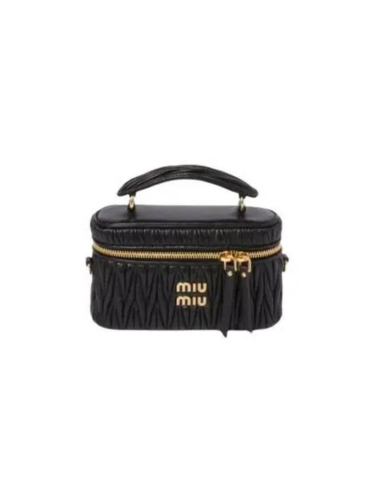 Logo Matelasse Nappa Leather Tote Bag Black - MIU MIU - BALAAN 2