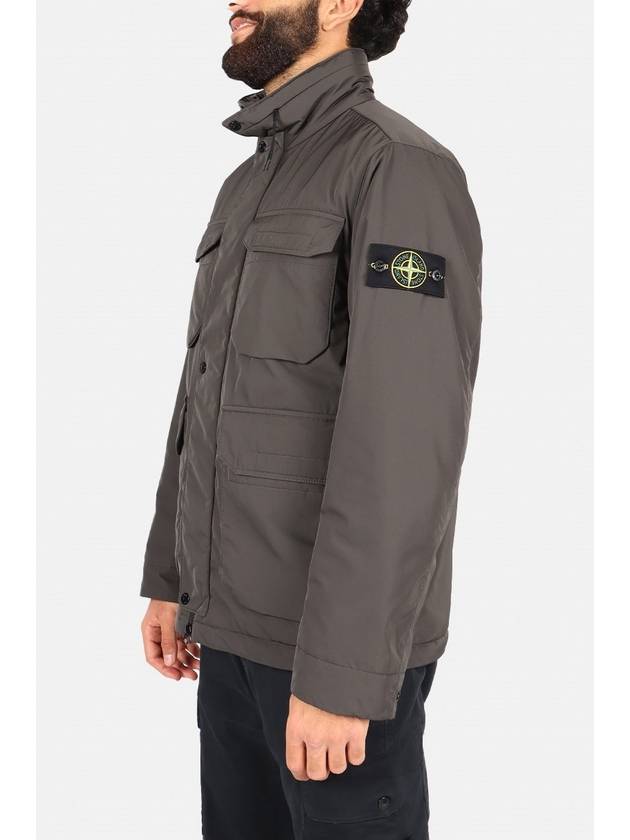 Polyester Micro Twill Zip Up Jacket Grey - STONE ISLAND - BALAAN 4