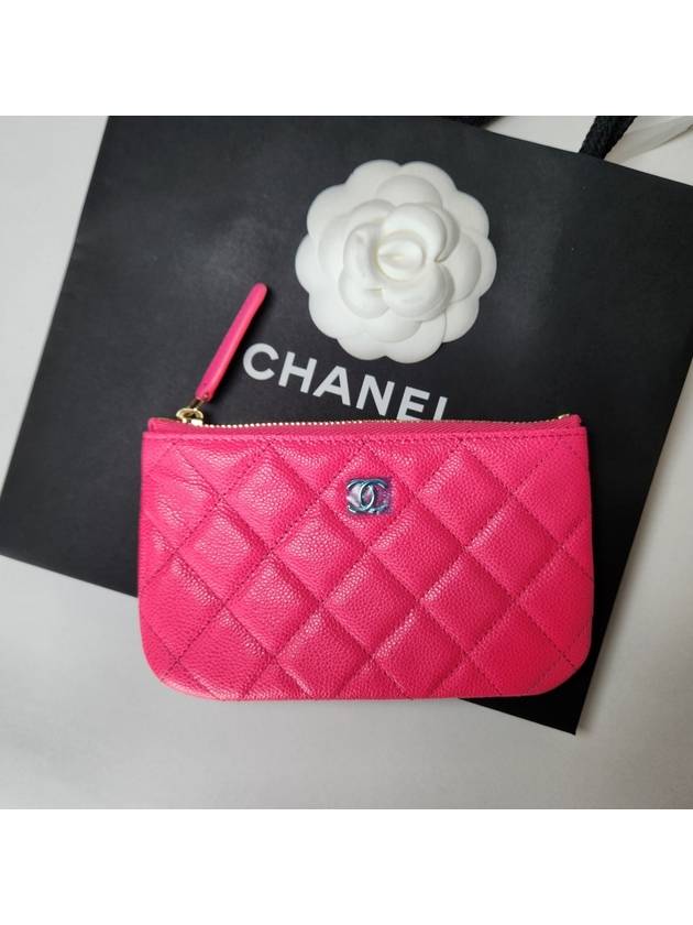 Classic mini pouch small caviar card wallet pink gold zipper A82365 - CHANEL - BALAAN 2