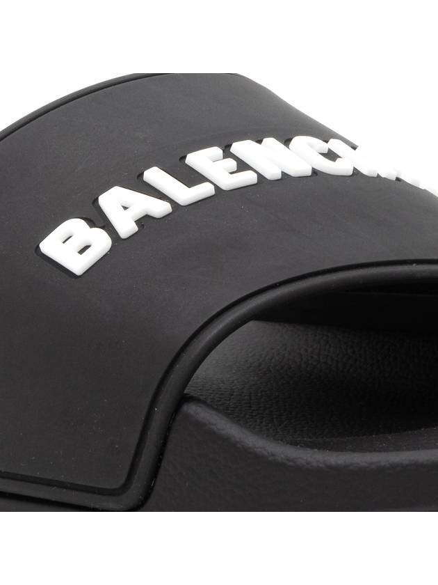Men's Logo Full Slippers Black - BALENCIAGA - BALAAN.