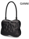 Butterfly Leather Shoulder Bag Black - GANNI - BALAAN 3