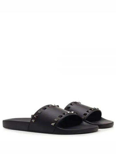 Rockstud Slippers Black - VALENTINO - BALAAN 2