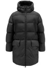 Bosona Logo Patch Long Down Padding Black - MONCLER - BALAAN 2