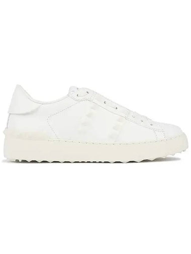 Rockstud Untitled Low Top Sneakers White - VALENTINO - BALAAN 1