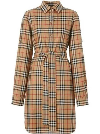 Vintage Check Belted Short Dress Beige - BURBERRY - BALAAN 2