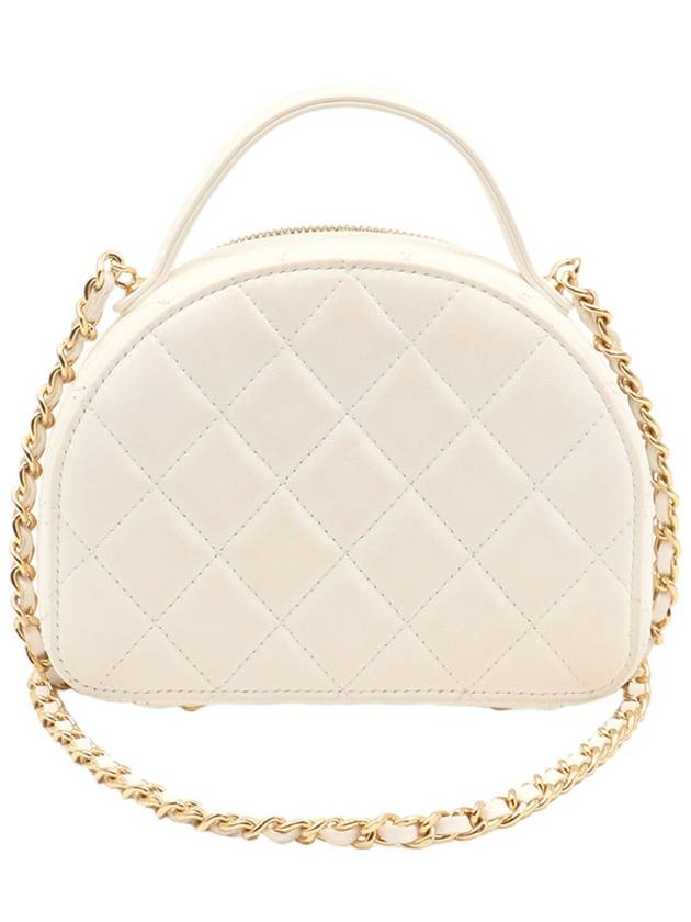 Lambskin Calfskin Half Moon Gold Plated CC Logo Mini Vanity Top Handle 2WAY AP3087 - CHANEL - BALAAN 3