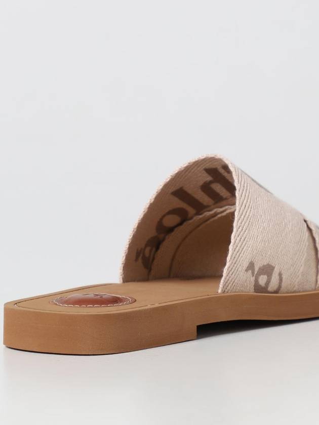 Woody Chlo&eacute; sandals in canvas with embroidered logo - CHLOE - BALAAN 3