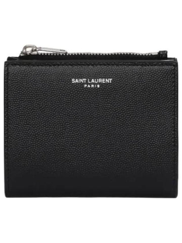 Classic Logo Zipper Half Wallet - SAINT LAURENT - BALAAN 1