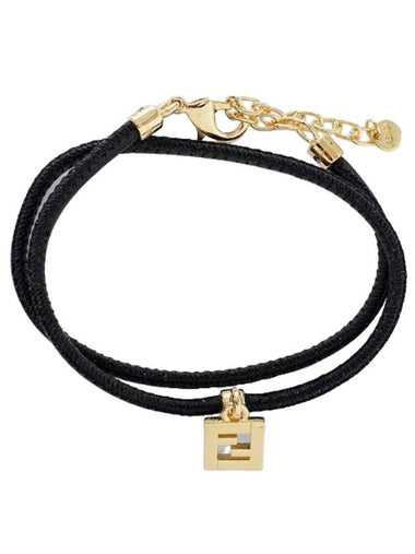 Forever Leather Bracelet Black Gold - FENDI - BALAAN 1