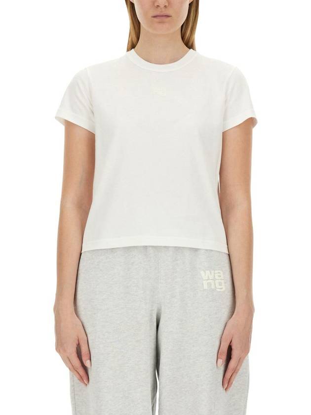 Logo Cotton Short Sleeve T-Shirt White - ALEXANDER WANG - BALAAN 2