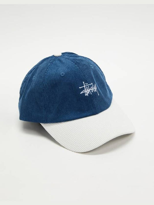 AU Australia Graffiti Corduroy Low Pro Cap ST705001 Blue White ONE SIZE - STUSSY - BALAAN 1