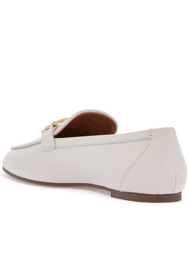 white calfskin moccasin with gold bar and velcro closure - TOD'S - BALAAN 3