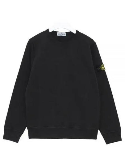 Kids Wappen Patch Organic Cotton Fleece Sweatshirt Black - STONE ISLAND - BALAAN 2