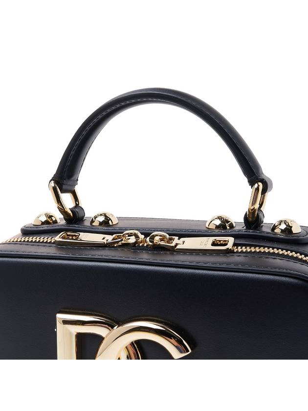 DG Logo Plaque Studded Shoulder Bag Black - DOLCE&GABBANA - BALAAN 8