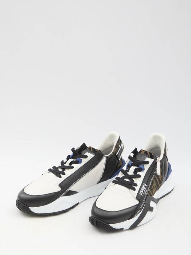 Flow FF Jacquard Leather Running Low Top Sneakers Black - FENDI - BALAAN 6