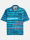 Lettering Short Sleeve Shirt Blue - MARNI - BALAAN 3