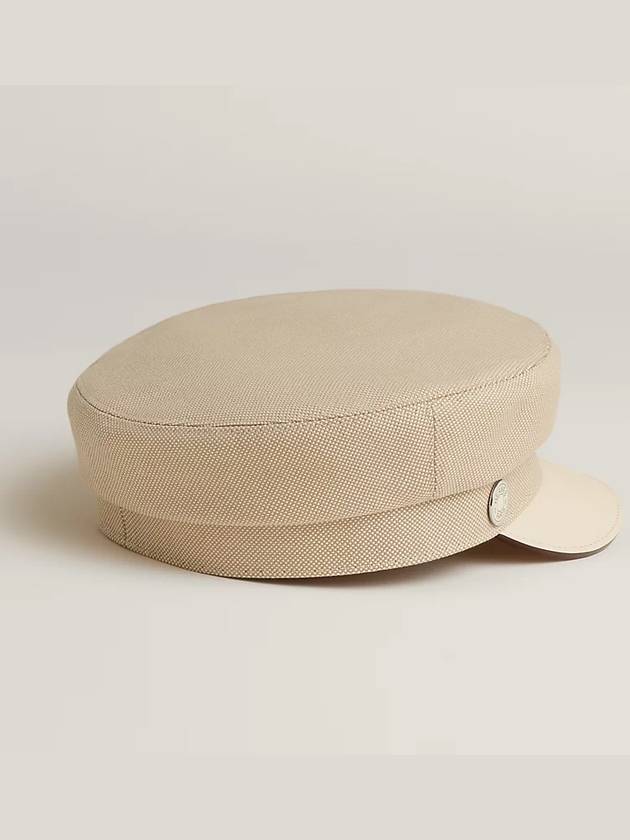 Hermes Hat Deauville Plain Air Cap Calfskin Cotton Beige - CHANEL - BALAAN 2