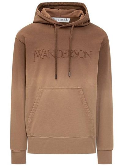 Logo Embroidered Drawstring Hoodie Brown - JW ANDERSON - BALAAN 2