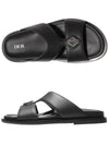 Aqua Grained Calfskin Sandal Black - DIOR - BALAAN 3