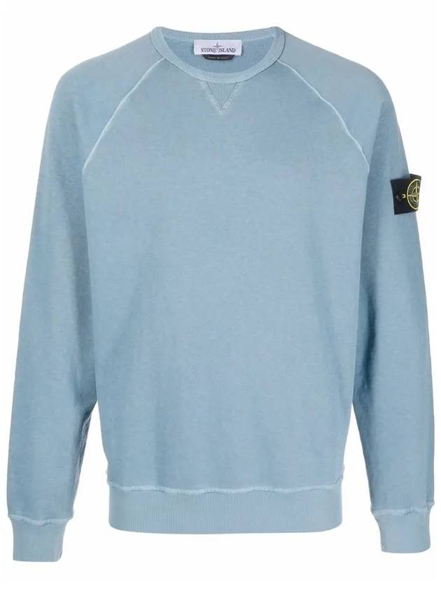 Garment Dyed Malfile Fleece Crewneck Sweatshirt Dark Blue - STONE ISLAND - BALAAN 2