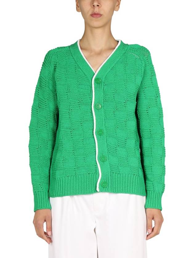 Women's Intrecciato Cardigan Green - BOTTEGA VENETA - BALAAN 2