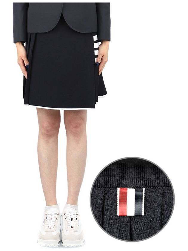 Women's 4 Bar Mini Pleated Skirt Navy - THOM BROWNE - BALAAN 2