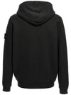 Logo Patch Zip-Up Hoodie Black - STONE ISLAND - BALAAN 4