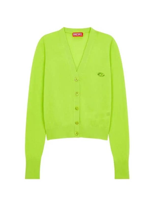 Women s Cashmere Wool Logo Cardigan Light Green - DIESEL - BALAAN 1