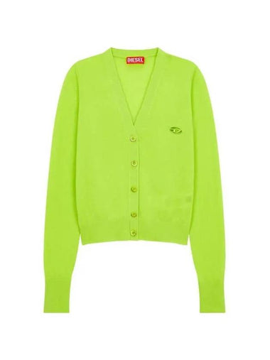 Women s Cashmere Wool Logo Cardigan Light Green - DIESEL - BALAAN 1