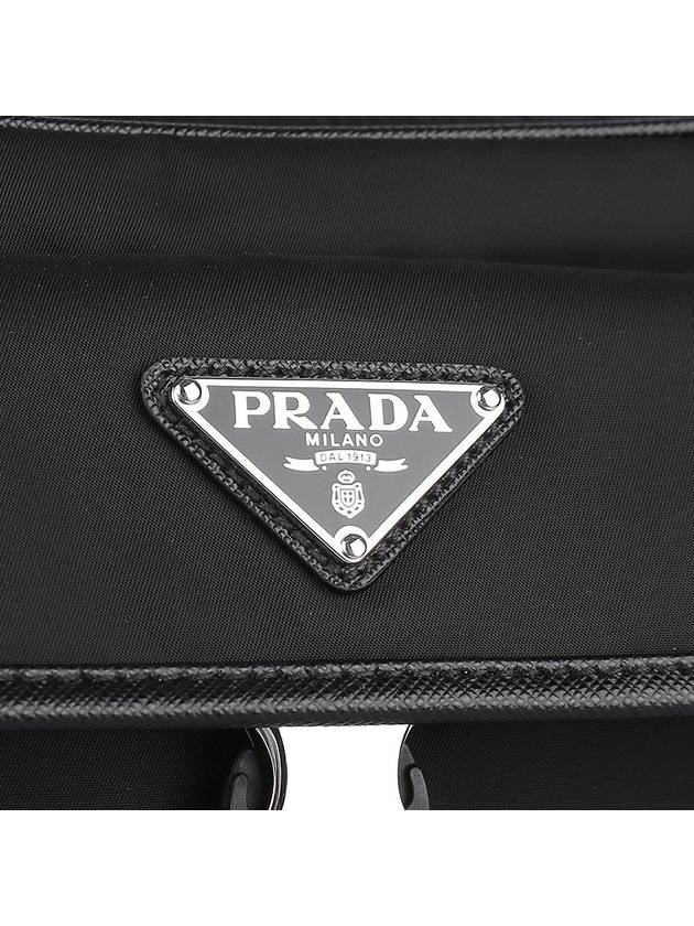 Re-Nylon Saffiano Leather Shoulder Bag Black - PRADA - BALAAN 8